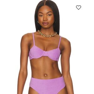 Faithfull the Brand Maxime Bikini Top in Grape, Size: XS